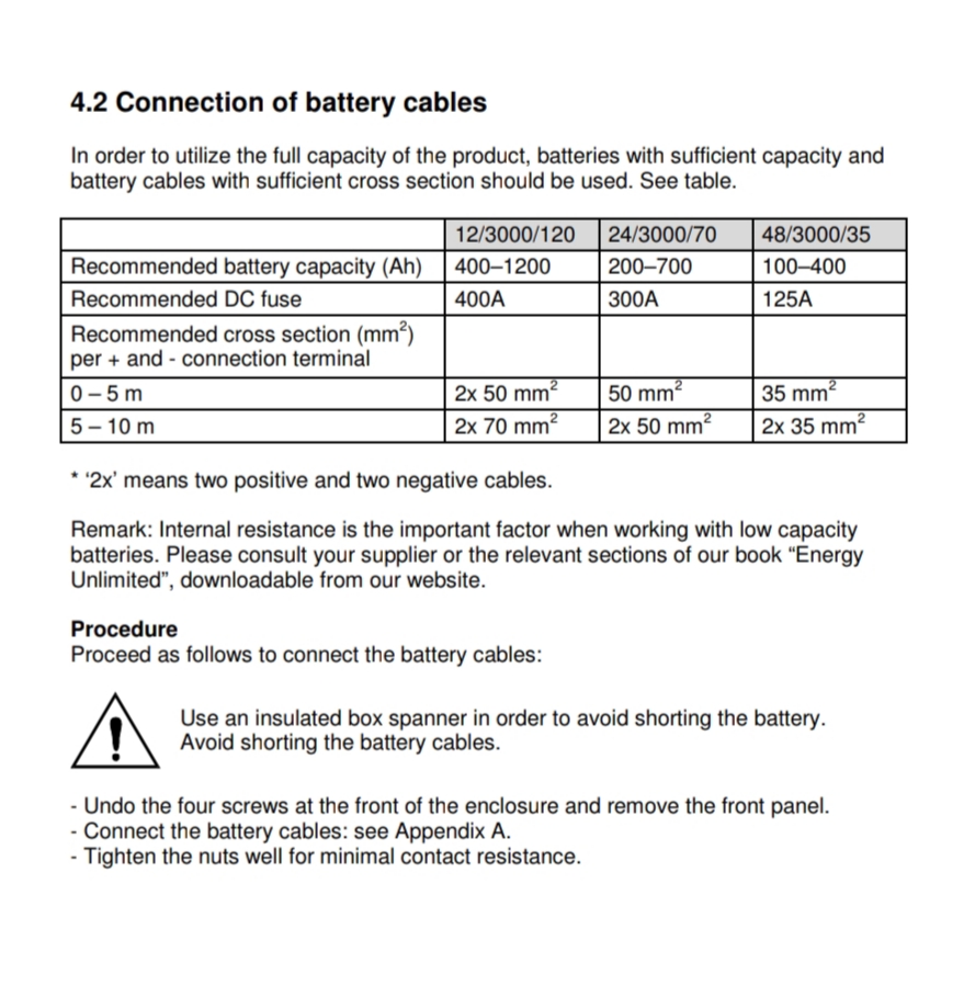 Battery Cable Size Chart for Battery & Cable Questions